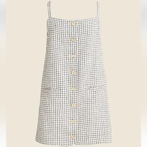 J Crew Claudia dress in plaid linen size L